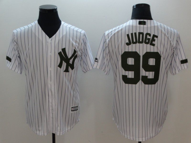 Men New York Yankees 99 Judge White stripes Game MLB Jerseys